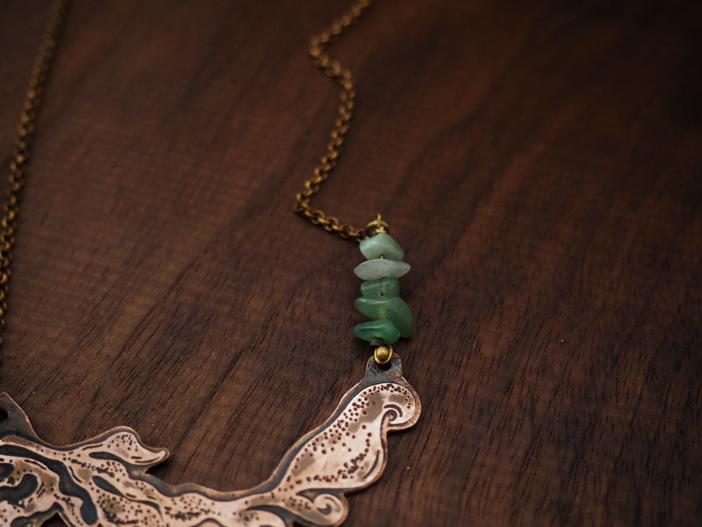 Seaweed Current Agate + Copper Necklace