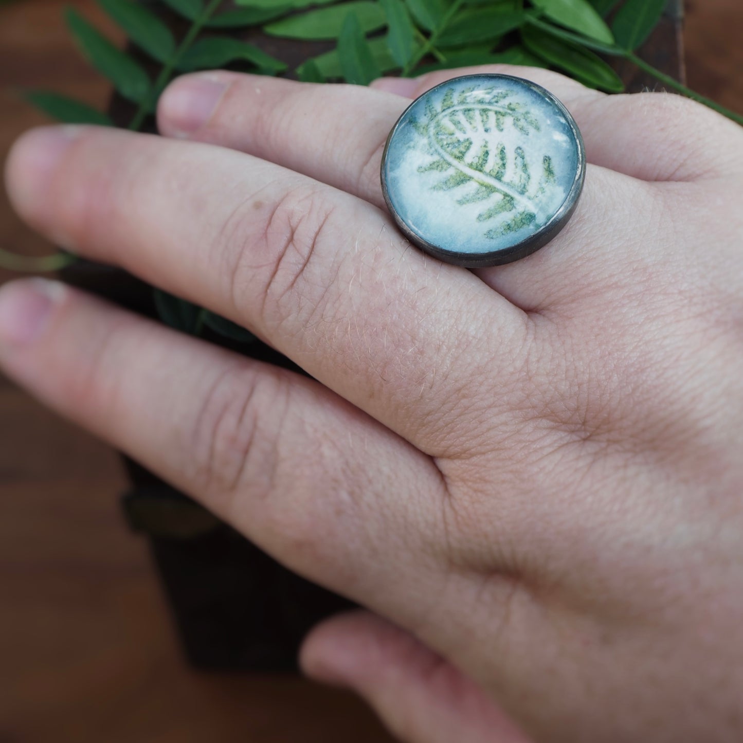 Large Fern n’Capsule Ring #4 (Original)