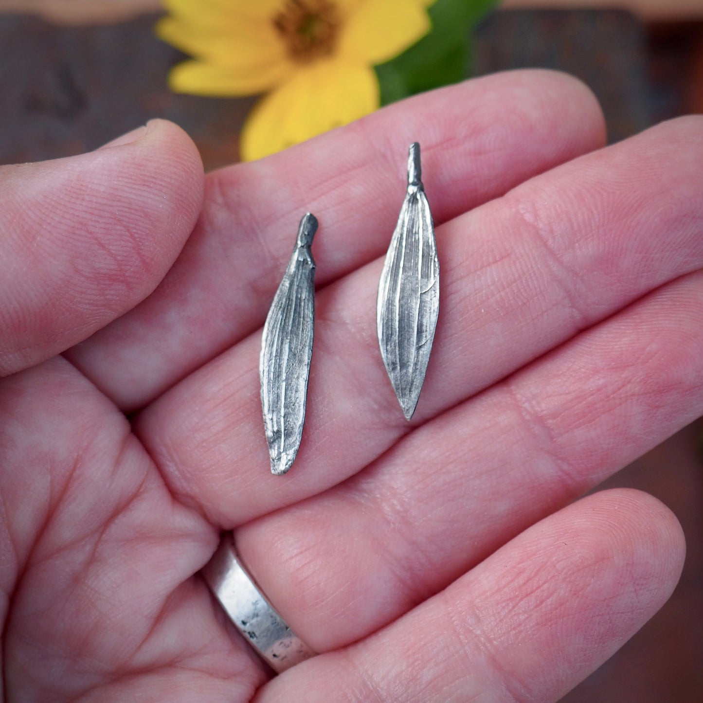 Tiny Sunflower Petal Studs #2