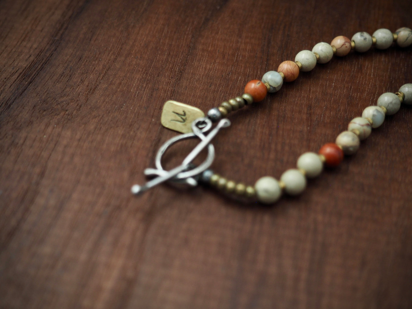 Study Girl w/ Silver Leaf Jasper Necklace