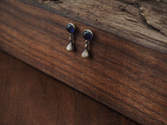 Droplet Iolite + Silver Studs