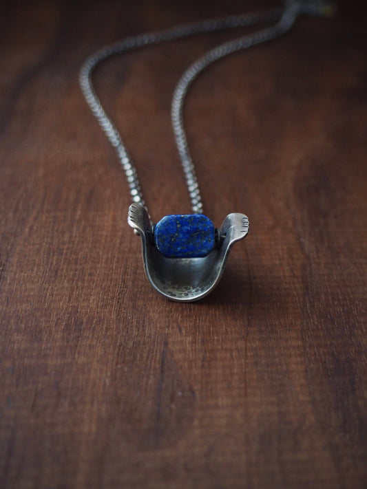 Valley Spinner Blue Lapis + Silver Necklace