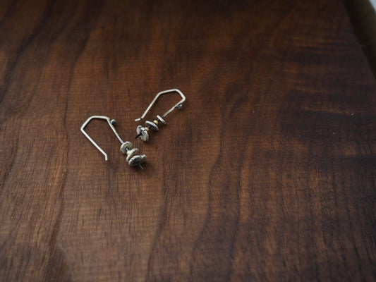 Trail Blazer Silver Stone Stack Earrings No.1