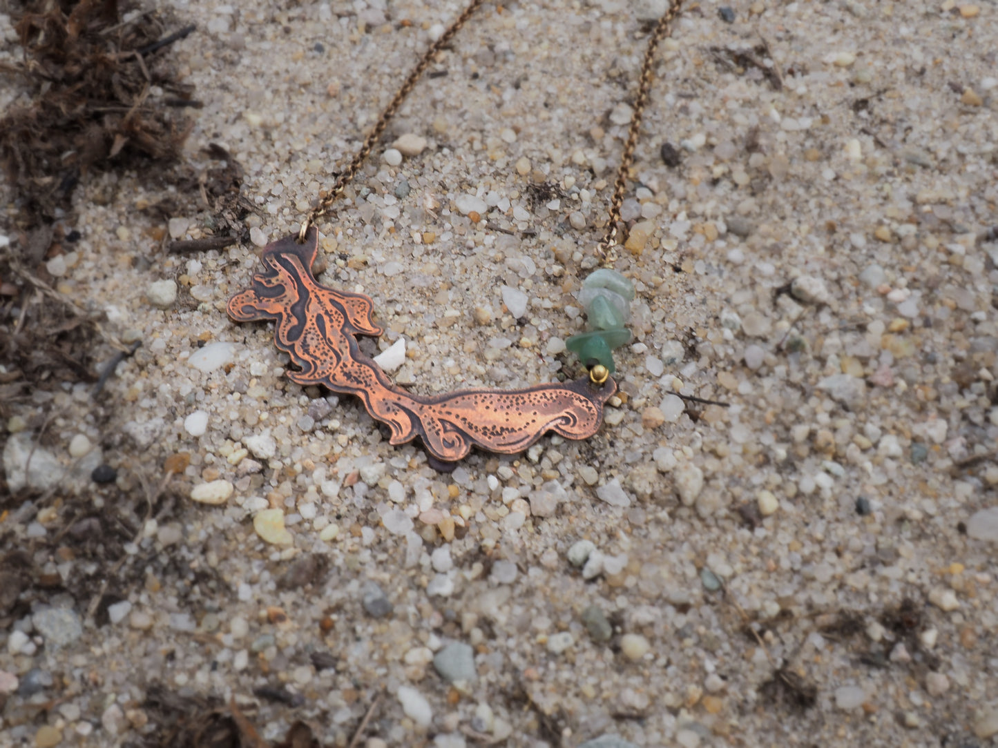 Seaweed Current Agate + Copper Necklace