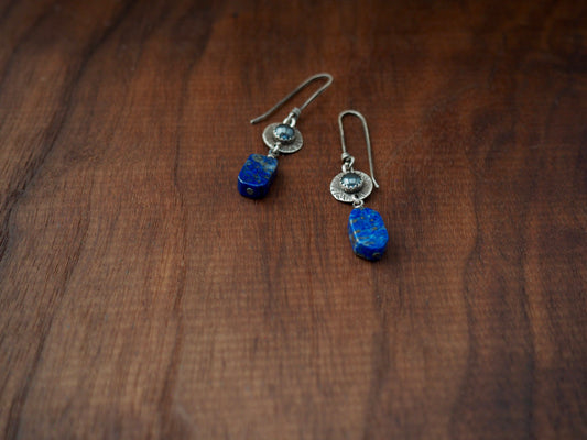 Blue Lapis Dangle Earrings