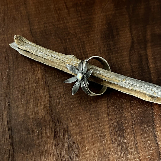 Wildflower White Opal Ring