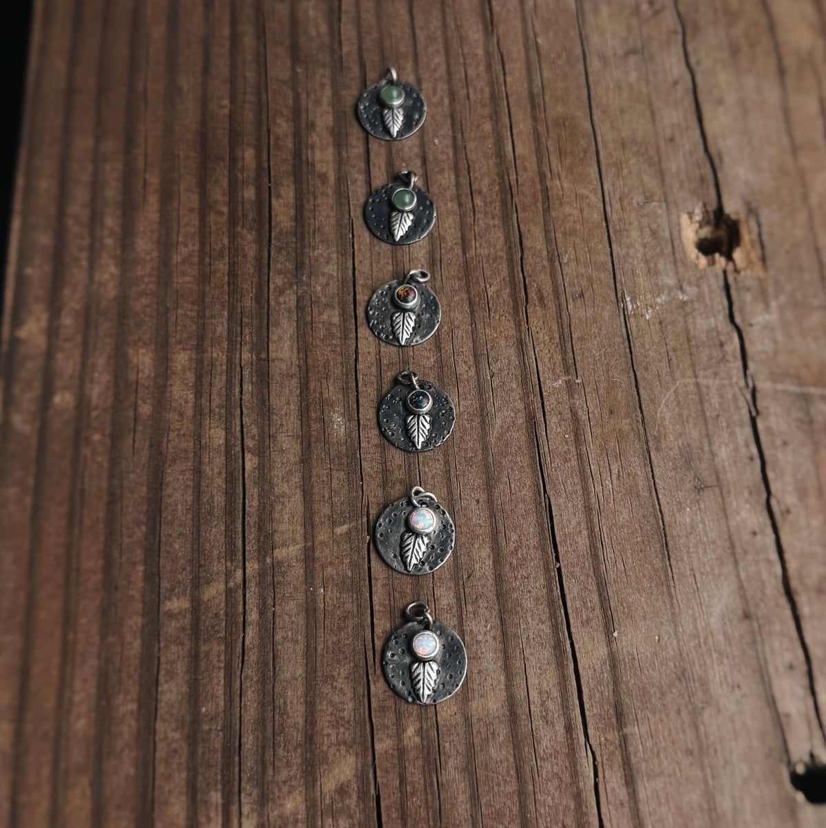 Black Opal Leaf Charms #14