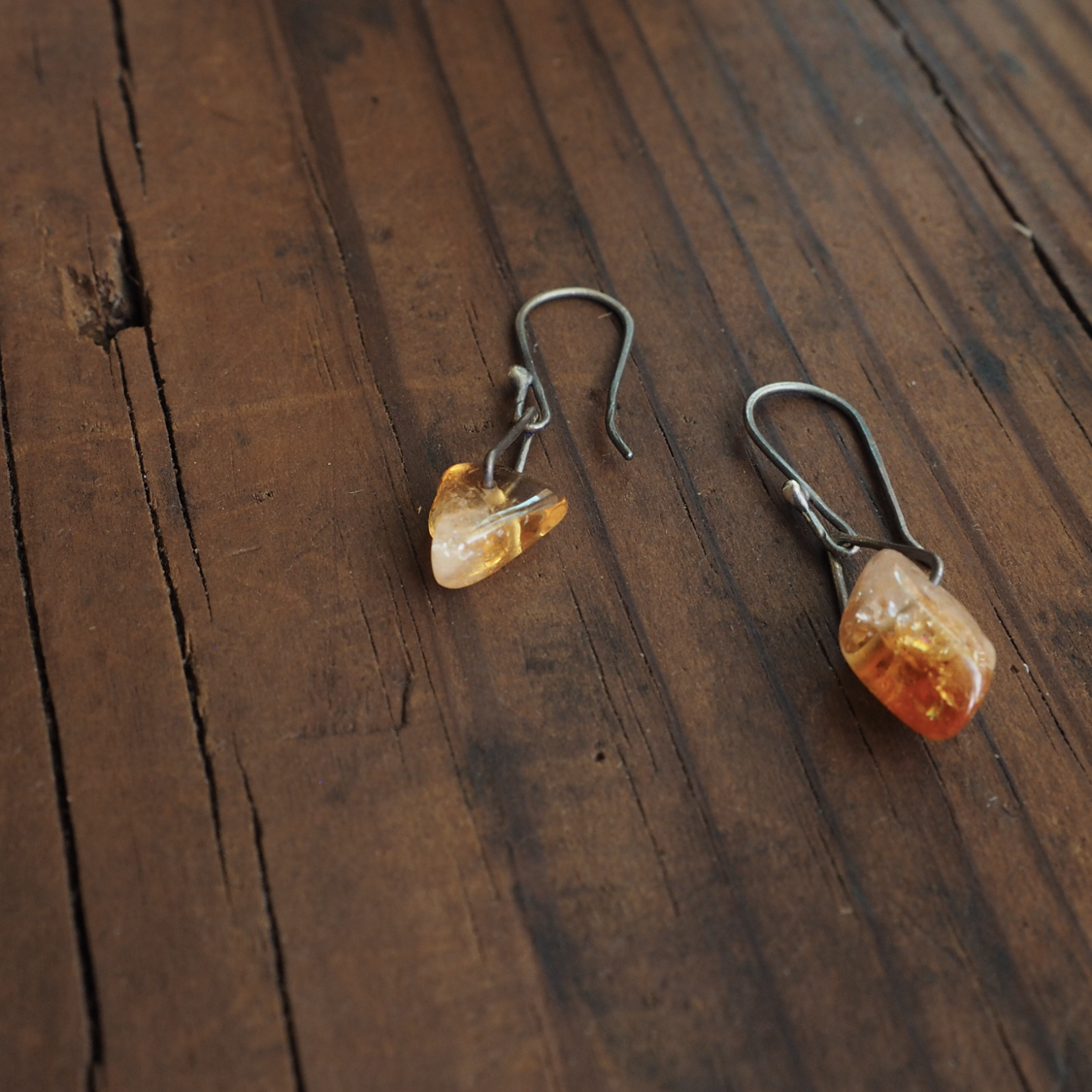 Citrine Nugget Dangles #2