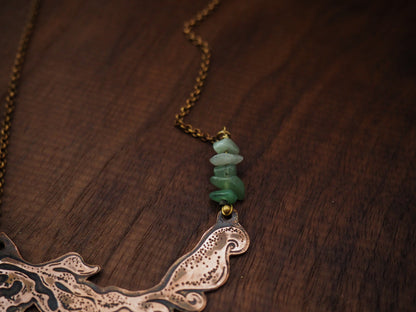 Seaweed Current Agate + Copper Necklace