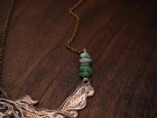 Seaweed Current Agate + Copper Necklace