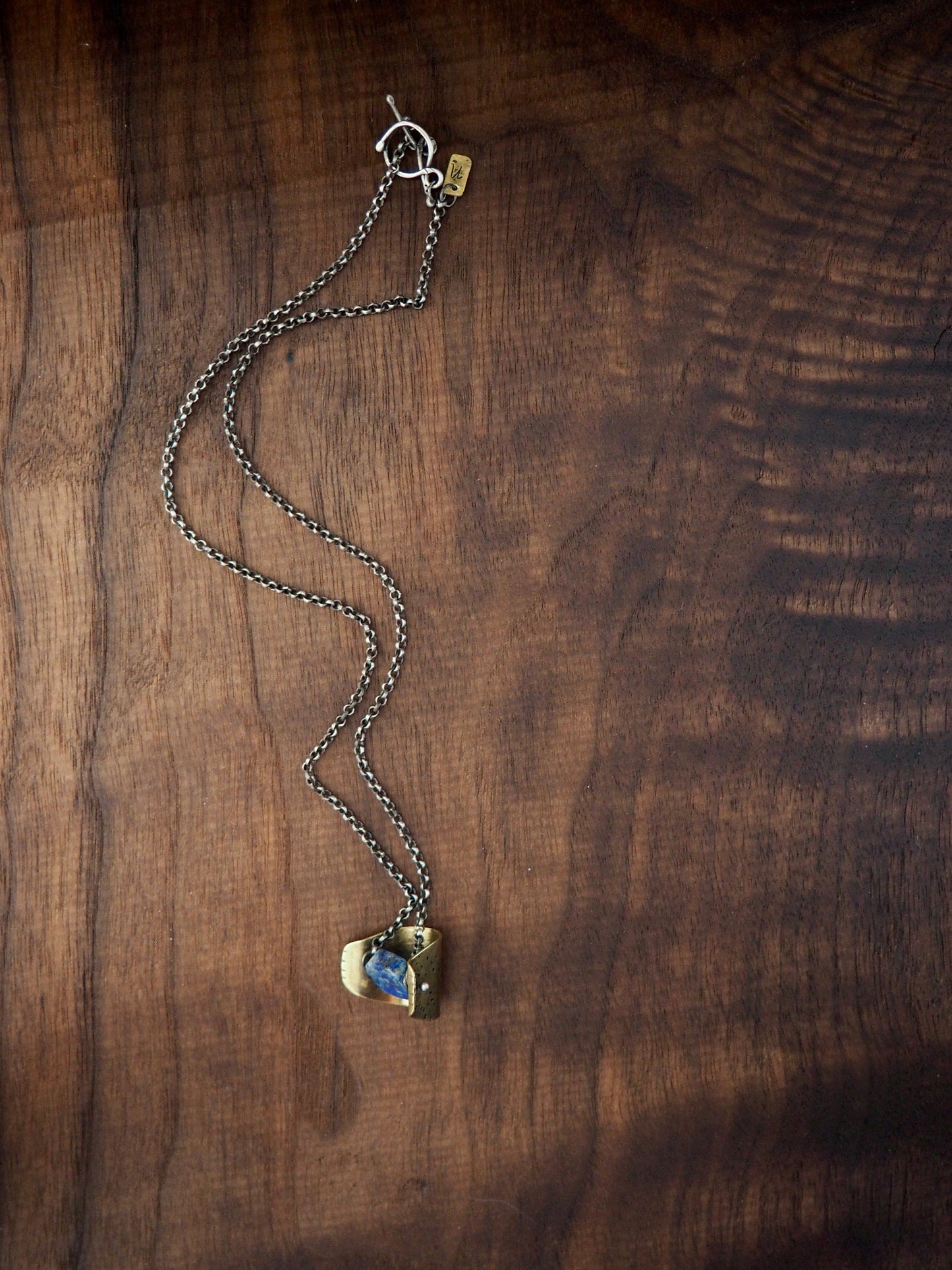 Valley Spinner Blue Lapis + Brass Necklace