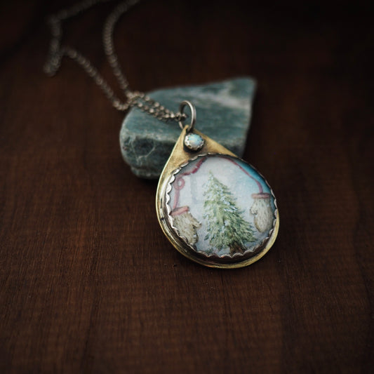 n’Capsule Winter Tree w/ Opal Necklace
