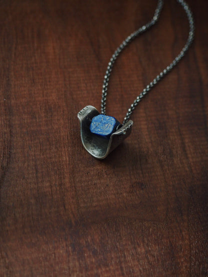 Valley Spinner Blue Lapis + Silver Necklace