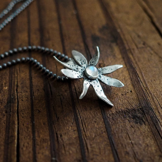 Wildflower + Gem Pendant Necklace #3
