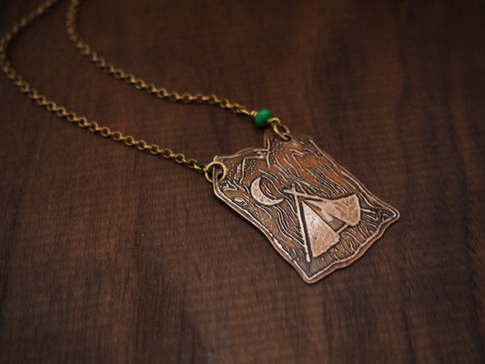 Emerald + Copper Home-Away Necklace