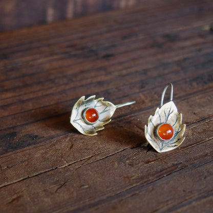 Stone Leaflet Earrings #4