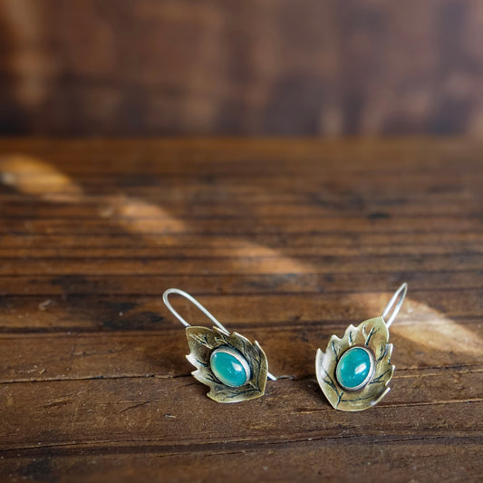 Stone Leaflet Earrings #1