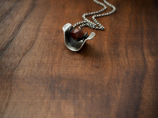 Red Jasper + Silver Valley Spinner Necklace