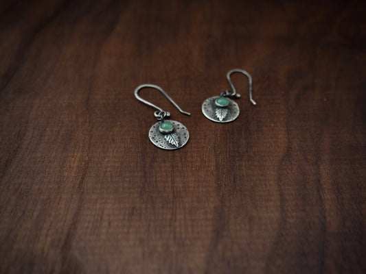 Leaf + Aventurine Dangle Earrings