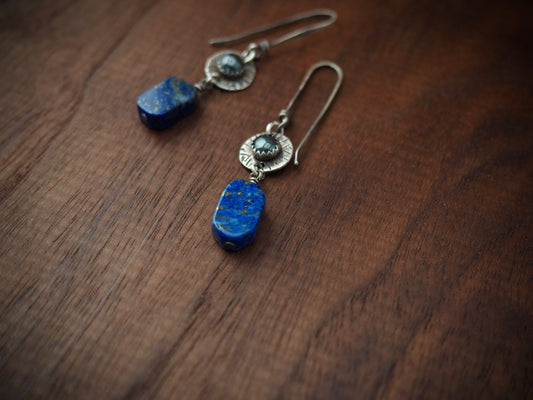Blue Lapis Dangle Earrings