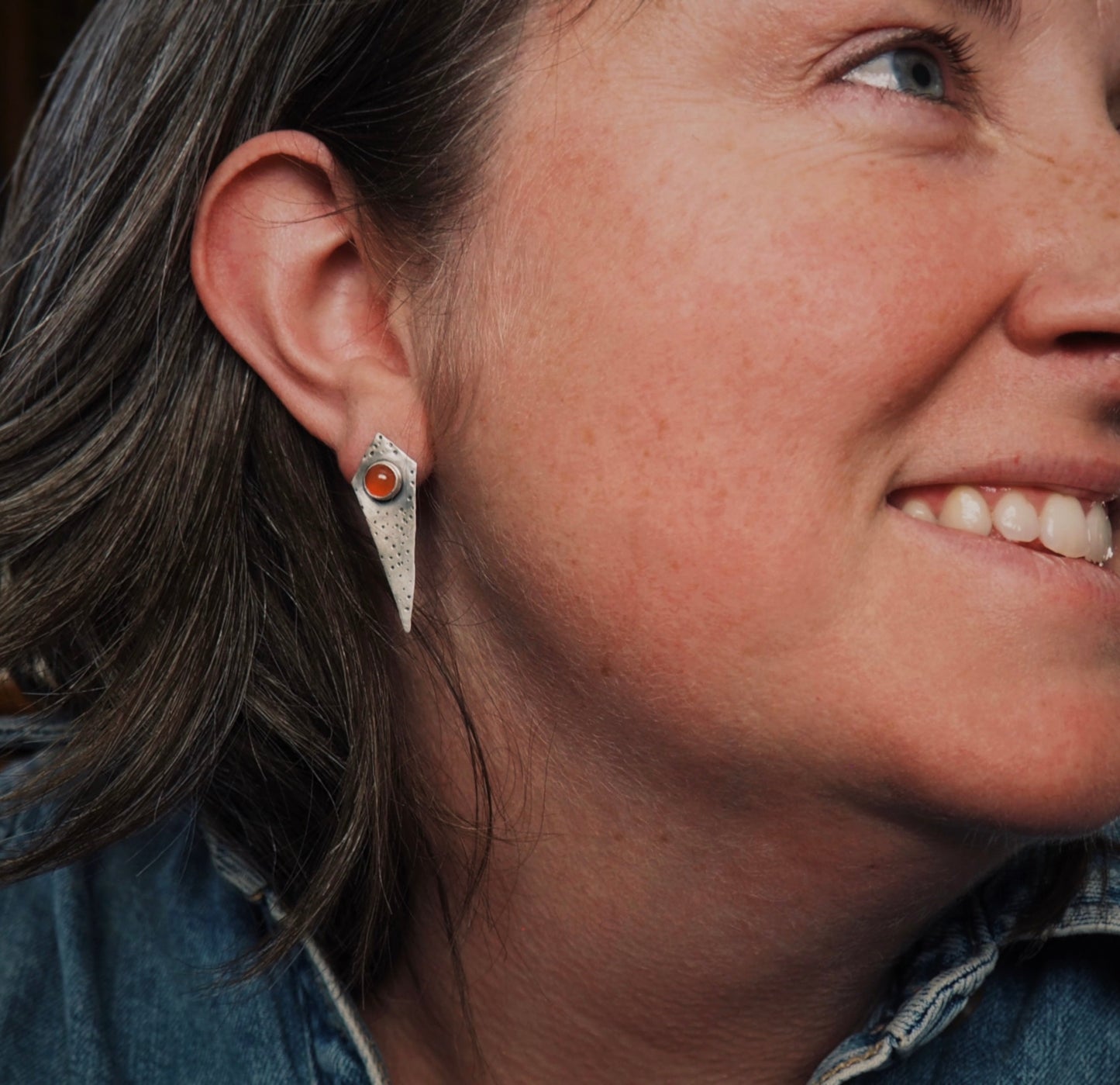 Self-Guided Studs (Carnelian)