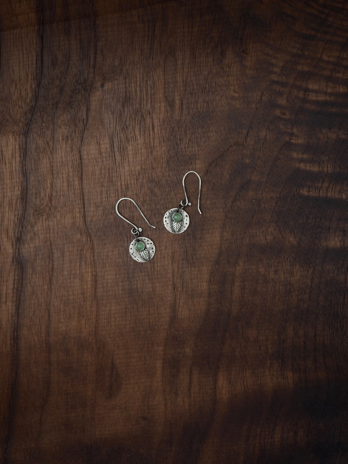 Leaf + Aventurine Dangle Earrings