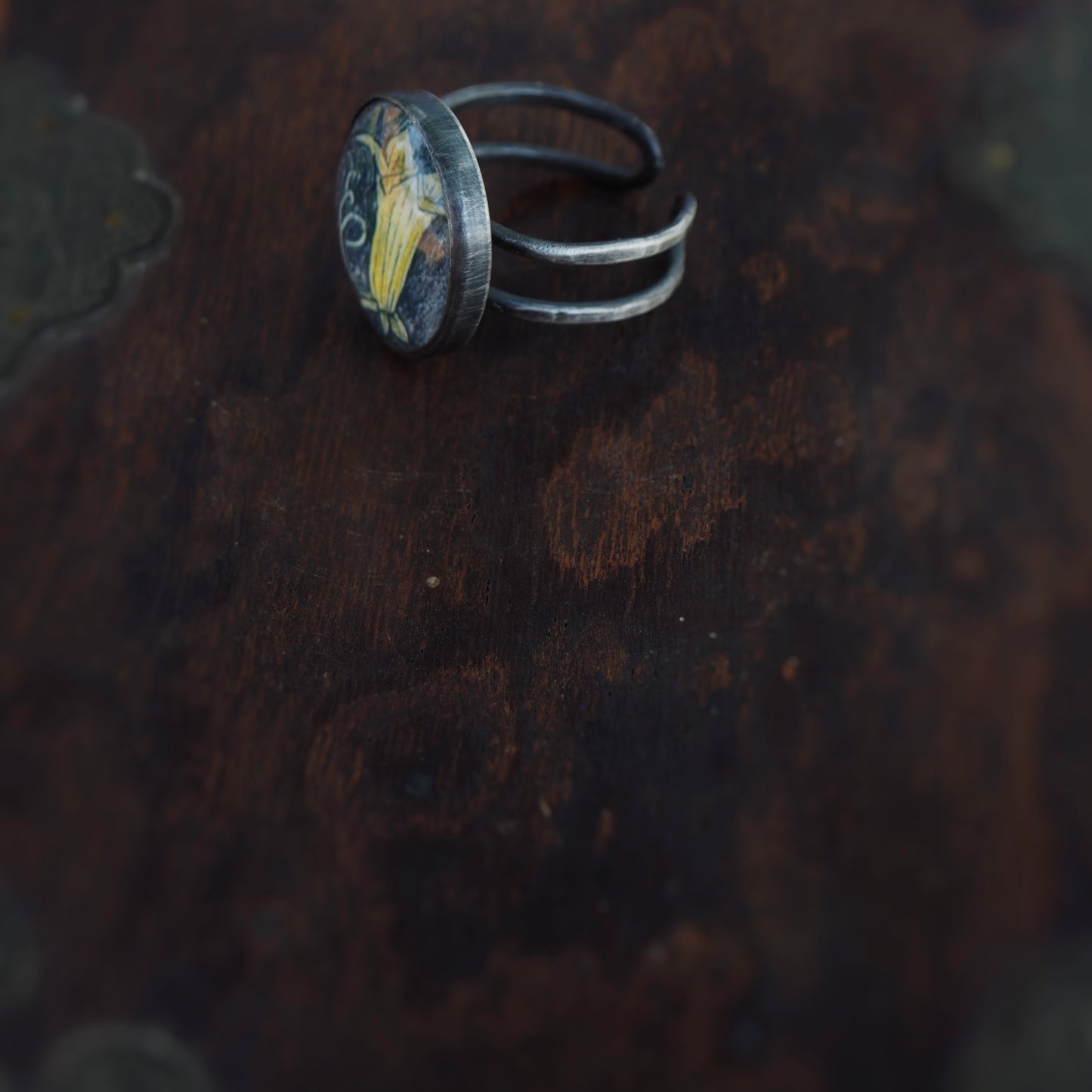 Small Squash Blossom n’Capsule Ring #3