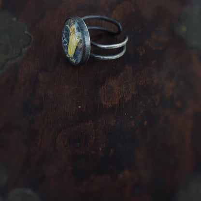 Small Squash Blossom n’Capsule Ring #3