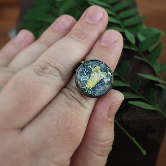 Small Squash Blossom n’Capsule Ring #3