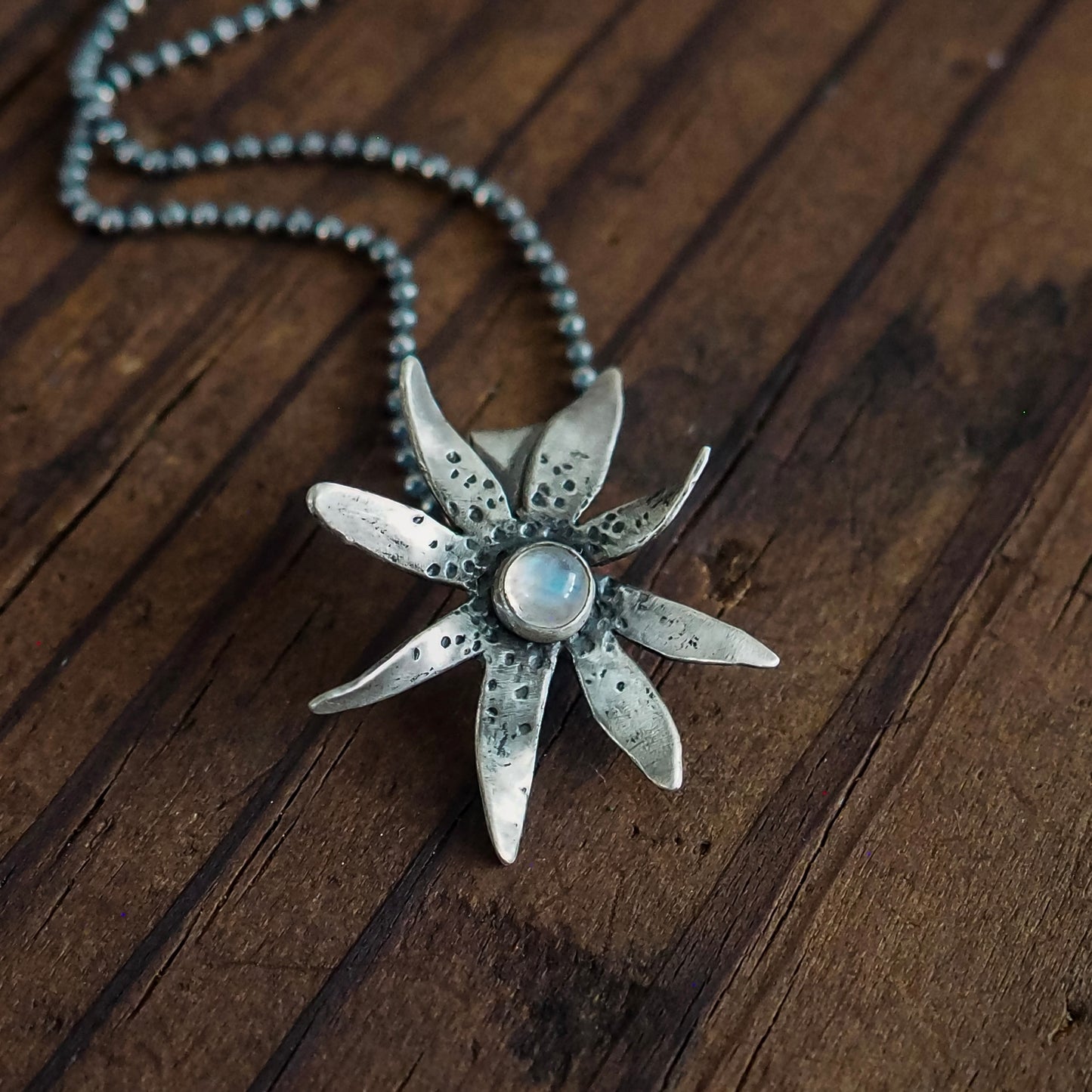 Wildflower + Gem Pendant Necklace #3