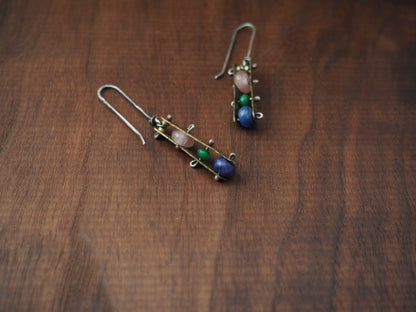 Multi-Stone Ladder Earrings 1