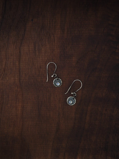 Tiny Moonstone Dangle Earrings