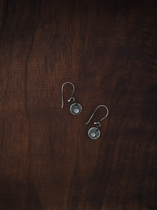 Tiny Moonstone Dangle Earrings