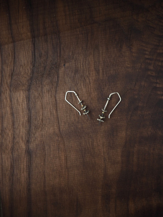 Trail Blazer Silver Stone Stack Earrings No.2