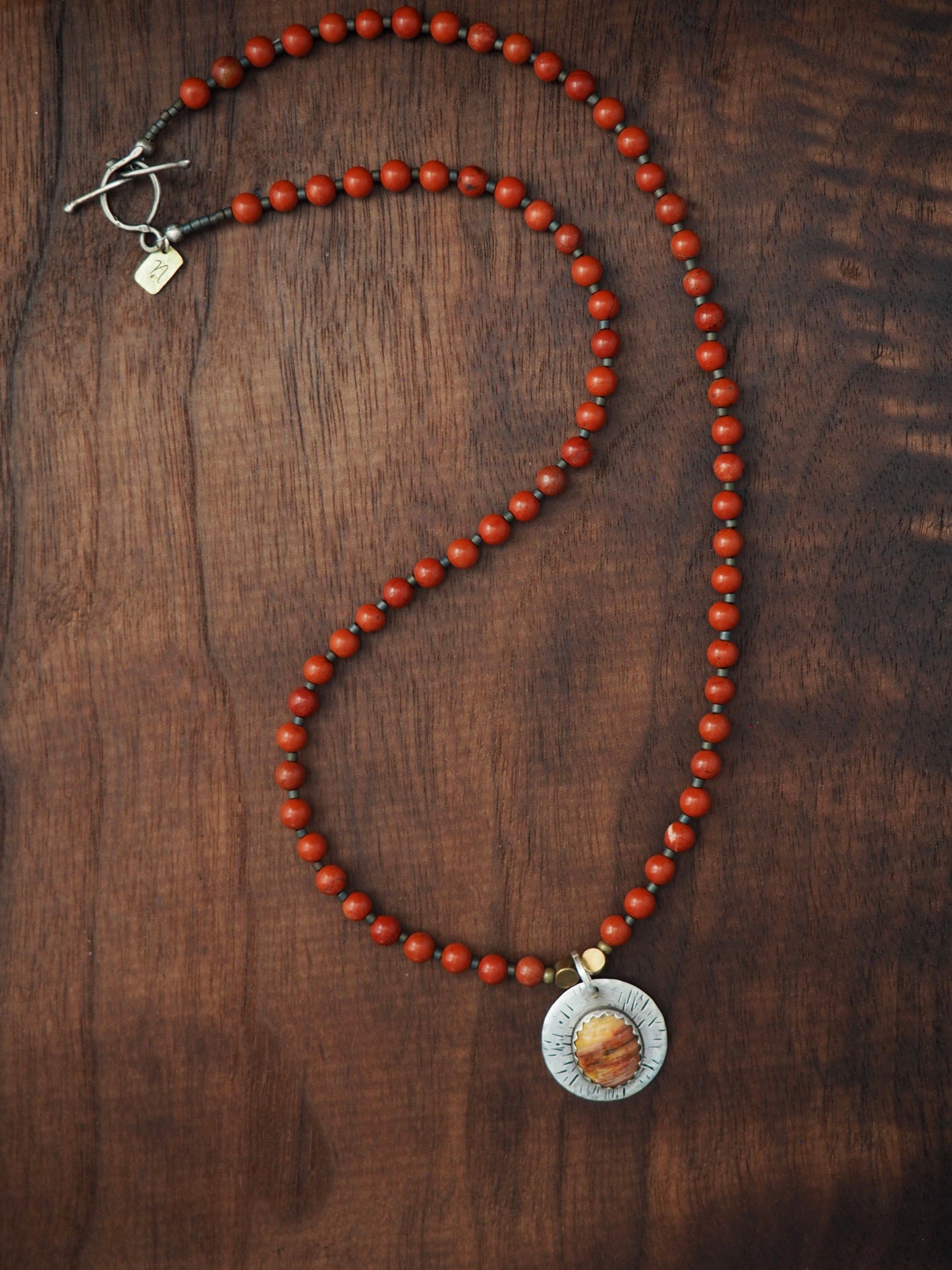 Red Jasper + Silver Sturdy Girl Necklace
