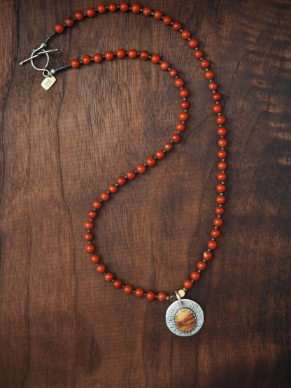 Red Jasper + Silver Sturdy Girl Necklace