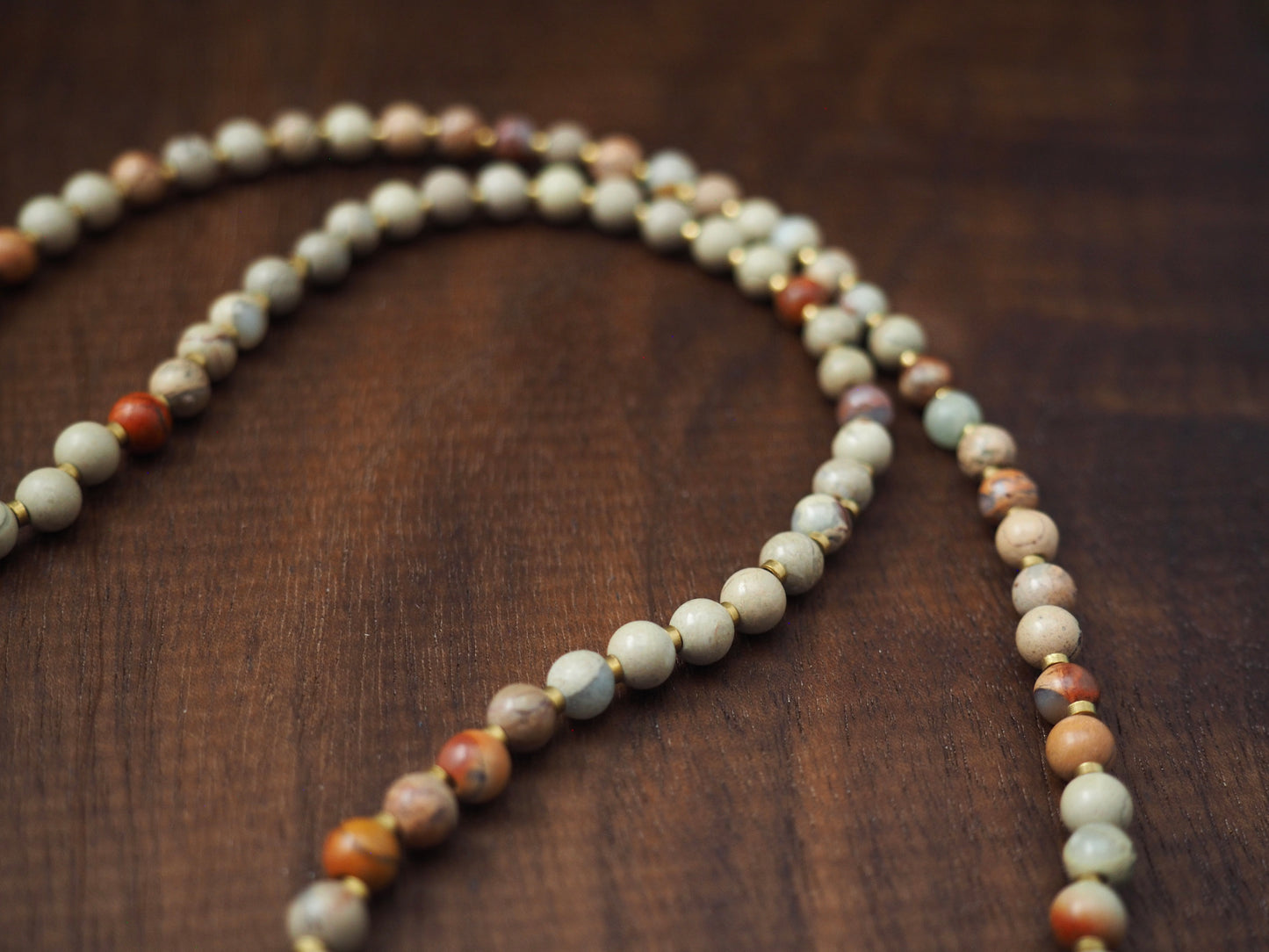 Study Girl w/ Silver Leaf Jasper Necklace