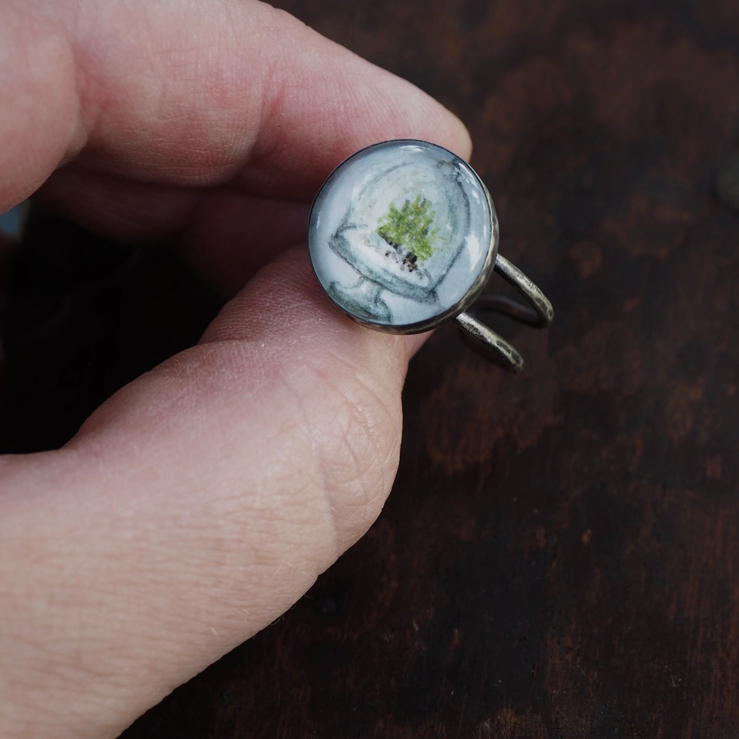 Small Moss Specimen n’Capsule Ring #1 (Original)