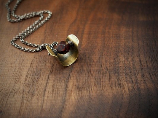Valley Spinner Red Jasper + Brass Necklace