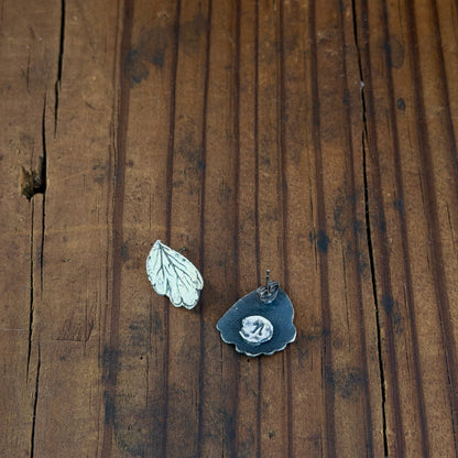 Pressed Columbine Leaf Studs