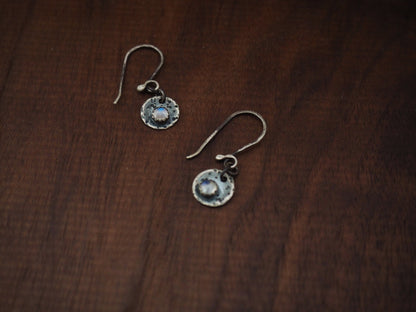 Tiny Moonstone Dangle Earrings