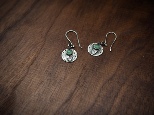 Leaf + Aventurine Dangle Earrings
