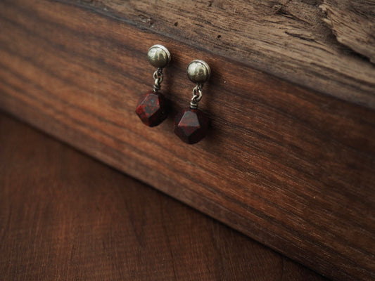 Droplet Red Jasper + Pyrite Studs