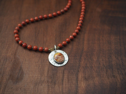 Red Jasper + Silver Sturdy Girl Necklace