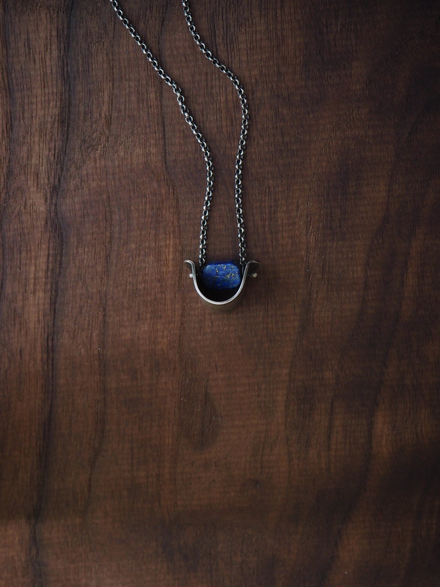 Valley Spinner Blue Lapis + Silver Necklace