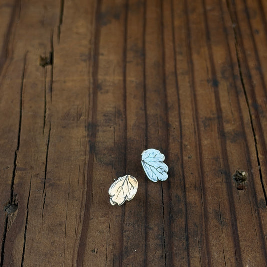 Pressed Columbine Leaf Studs