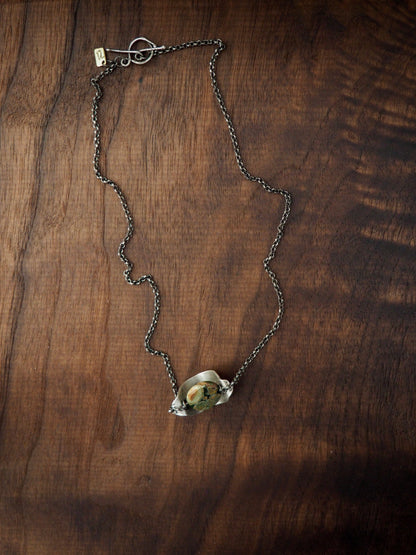 Valley Spinner Rhyolite Jasper + Silver Necklace