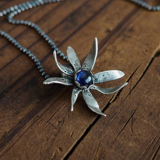 Wildflower + Gem Pendant Necklace #4