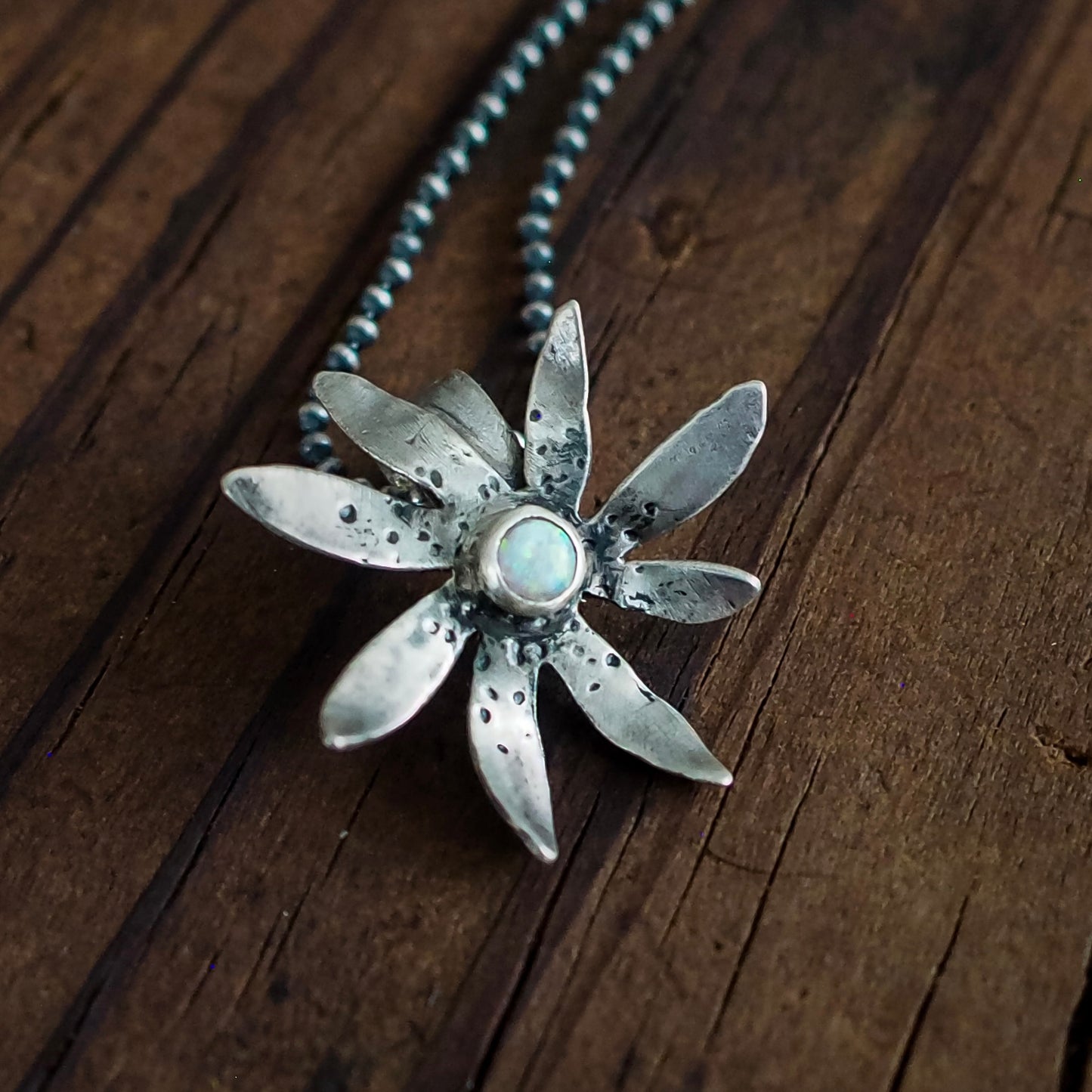 Wildflower + Gem Pendant Necklace #2