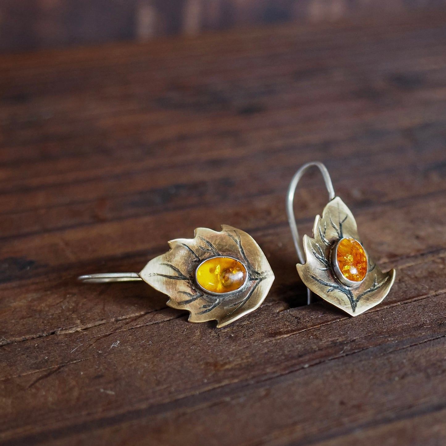 Stone Leaflet Earrings #6